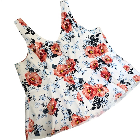 torrid Tops - 🌺 TORRID Size 3 Floral Ruffled Cotton Tank Top w/ Bodice Women’s Size 3X